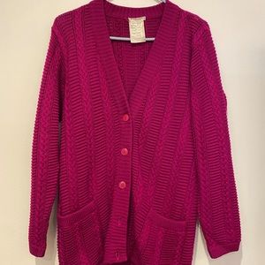 Yves Saint Laurent “rive gauche” Vintage Fuchsia Cardigan